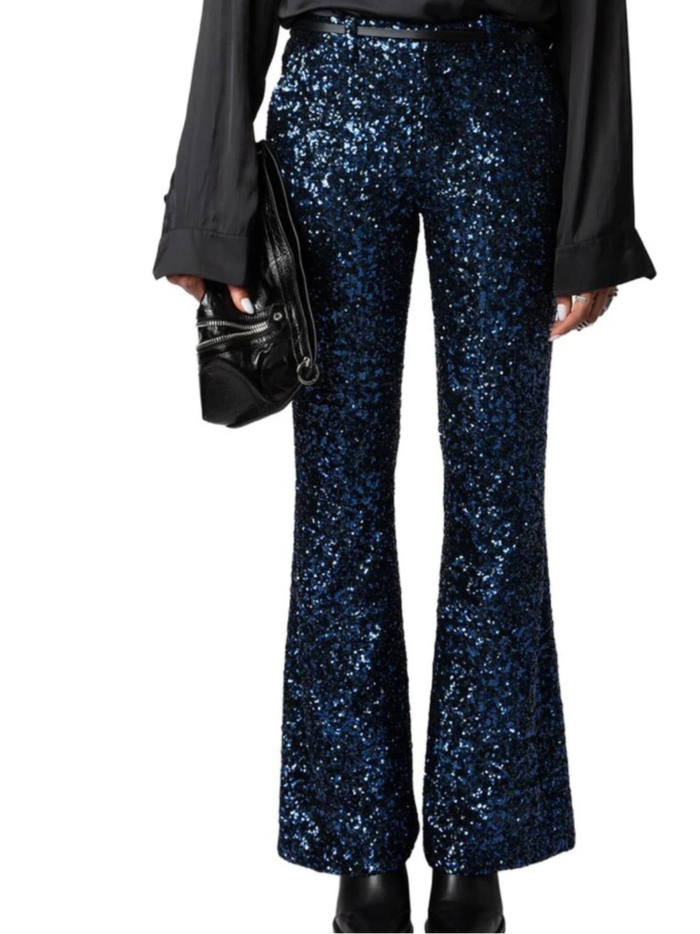ZADIG&VOLTAIRE Sequin Flare Pants - Navy Blue